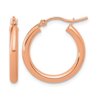 Diamond2Deal 14k Gold 2.5mm Round Shape Lightweight Tube Hoop Earrings