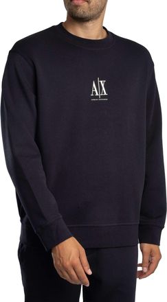 A|X Armani Exchange Mens, Icon project, embroidered logo, crewneck Sweatshirt, Deep navy, XL