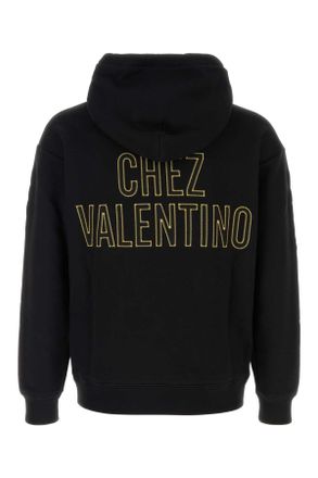 Valentino Garavani Mens Black Cotton Sweatshirt Nerogiallo Exterior: Felpe