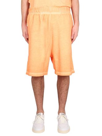 Marcelo Burlon Logo Cotton Bermuda Shorts - Orange