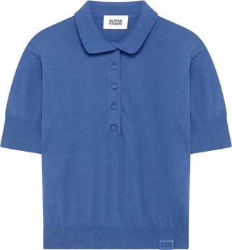 Alpha Studio Short-Sleeved Polo Shirt with Grosgrain Detail