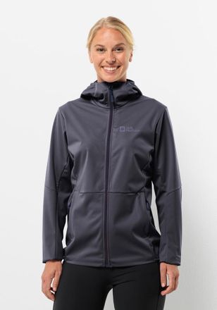 Jack Wolfskin Softshelljacke JACK WOLFSKIN FELDBERG HOODY W, Damen, Gr. M (38/40), grau (graphite), 100% POLYESTER, Jacken Softshelljacke
