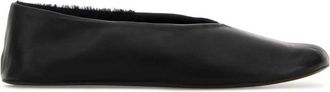 The Row Black Leather Ballet Flats
