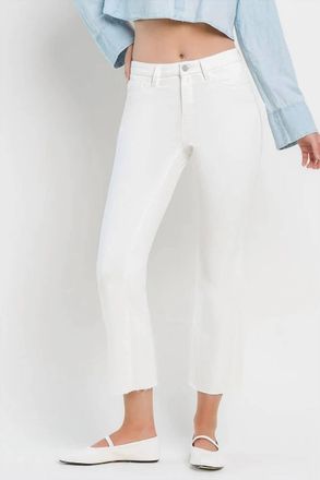 Flying Monkey Marcella High Rise Crop Flare Jeans In White