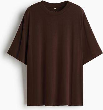 H&M Sport-T-Shirt mit DryMove in Oversized Fit - Brown