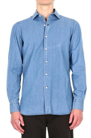 Finamore Napoli Line Washed Denim Tailored Shirt
