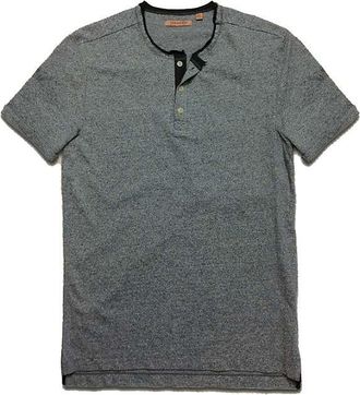 Jeremiah Mens Brook Solid Broken Jersey Henley Top - Medium - Griffin Heather