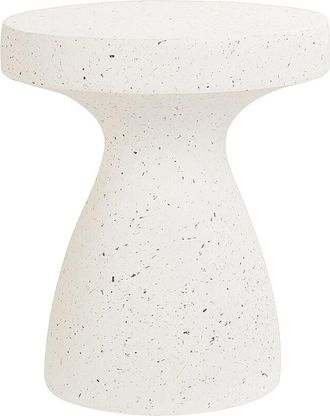 Beliani Side Table BIVIERE White Terrazzo