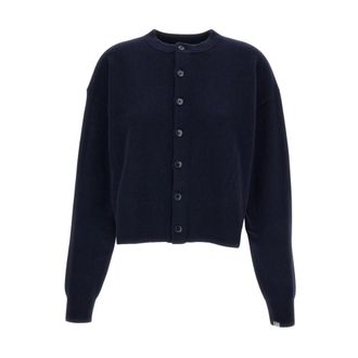 Extreme Cashmere Klassieke Cardigan met Ronde Hals - unisex - Cashmere truien - Blauw - ONE Size - Kasjmier - Truien & Vesten