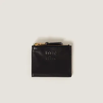 Miu Miu Small Nappa Leather Wallet, Woman, Black