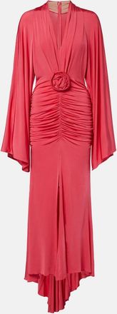 Blumarine Vestido de fiesta floral fruncido