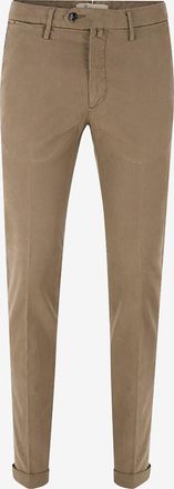 Bsettecento Slim-Fit-Chinohose aus Baumwoll- und Seidenmix