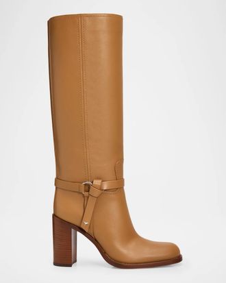 Fendi Leather Knee-High Boots