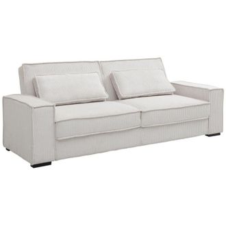 Vente-Unique Divano letto 3 posti in Velluto a coste Beige - FINORO