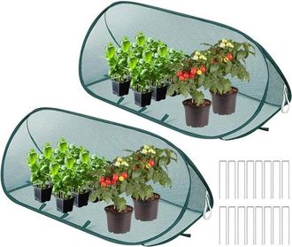 OEM Protector De Plantas Desplegable, 2 Piezas, Invernadero Desplegable Para Plantas, Con 16 Estacas Para El Suelo, Balc&oacute;n E Invernadero, Verde