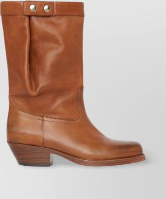 Isabel Marant draped button block heel ankle boots