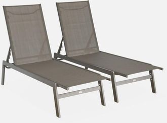 Sweeek Tumbona de acero multi posiciones, set de 2
