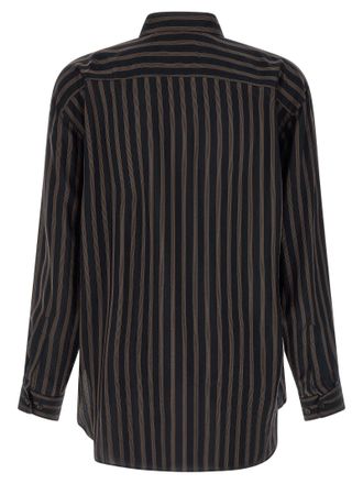 Dries Van Noten Striped Cupro Shirt - Black