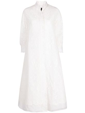 Shiatzy Chen lace pleated single-breasted coat - White