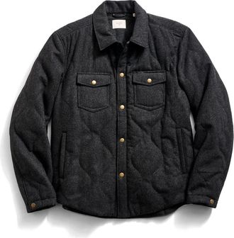 Billy Reid Onion Quilted Wool Blend Shirt Jacket in Charcoal Heather at Nordstrom, Size Xx-Large