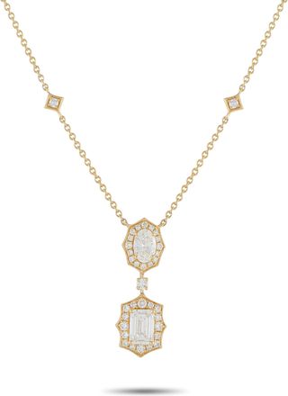 Luxury Bazaar 18K Yellow Gold 2.76 ct Diamond Geometric Necklace ANK-20061-Y