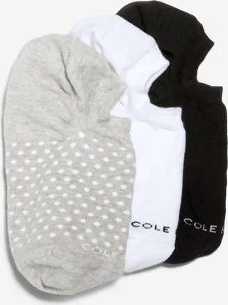 Cole Haan Womens 3 Pack Dot Sock Liners - Grey
