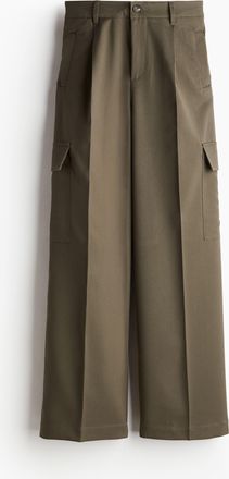 H&M Weite Cargohose - Green