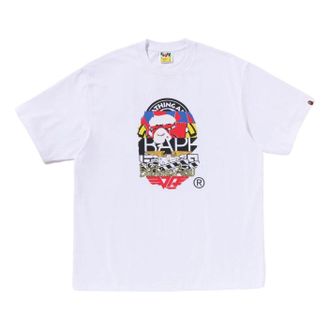 A Bathing Ape Multi Logo Ape Head Relaxed Fit T-Shirt White 1L30-110-332-WHT
