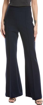 Oscar De La Renta Side Zip Flare Stretch Wool-Blend Pant