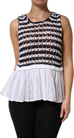 Dondup Knitted Round Neck Sleeveless Tank Womens Top