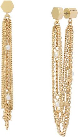 AllSaints Faux Pearl Chain Earrings in Pearl/Vintage Gold at Nordstrom