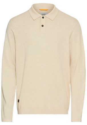 Camel Active Langarm-Poloshirt CAMEL ACTIVE, Herren, Gr. 4XL, beige (oatmeal), Obermaterial: 100% Baumwolle, unifarben, regular fit taillenbedeckt, Shirts Langarm-
