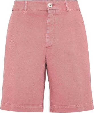 Brunello Cucinelli knee-length denim bermuda shorts - men - Cotton - 60 - Red