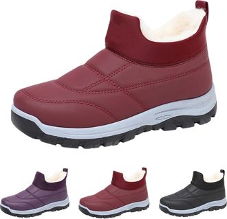 Generic Slip On Snow Boots for Women Winter Fleece Thickened Boots Ladies Casual Warm Fur Lined Ankle Booties Waterproof Non Slip Insulated Comfortable Walkin
