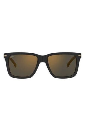 BOSS 55mm Square Sunglasses in Black Gold at Nordstrom Rack