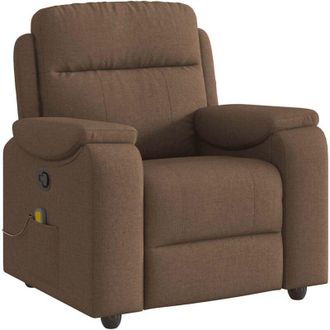 vidaXL Vidaxl - Sill&oacute;n Reclinable Con Masaje De Tela Marr&oacute;n