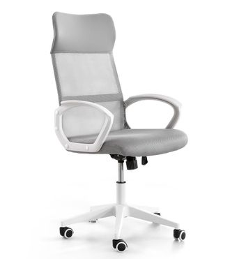 Home Heavenly Silla escritorio giratoria elevable respaldo transpirable gris