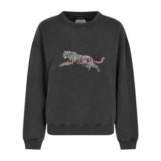 Anine Bing Spencer Sweatshirt Leopard - Dames - Sweatshirts - Zwart - XS - Katoen - Hoodies & sweatvesten