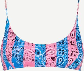 MC2 Saint Barth Woman Bralette With Striped Bandanna Print