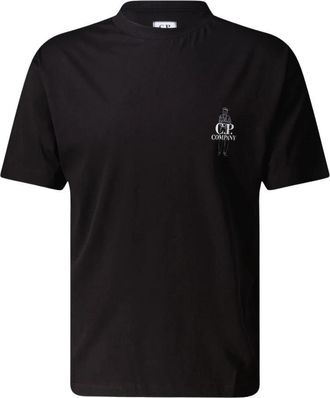 C.P. Company Logo T-shirt - Heren - T-shirts - Zwart - L - Katoen - Tops