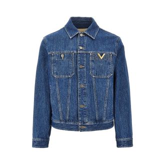 Valentino Denim jacket with V Gold detail Man 48