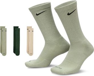 Nike Mens 3 Pack Dri-FIT Plus Crew Socks - Green/Brown/Green