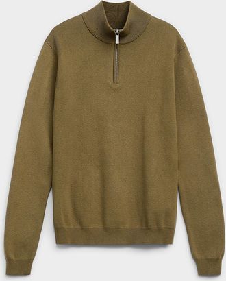 Le 31 Mens Zip-up mock-neck sweater