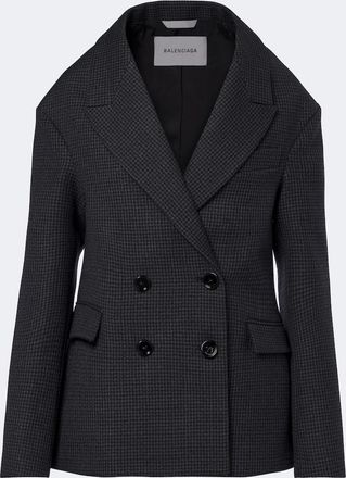 Balenciaga Houndstooth double-breasted wool jacket
