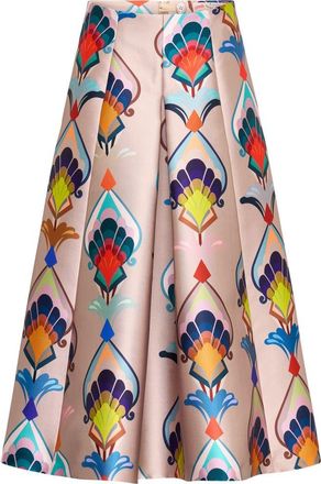 Maison Common Printed Mikado Skirt in Sand Multicolour at Nordstrom, Size 32