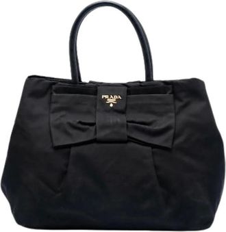 Prada Pre-owned Handbags, female, Black, Size: ONE SIZE Pre-owned Nylon Tote