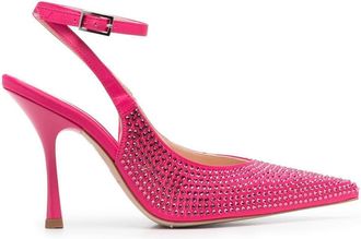 Liu Jo embellished pointed-toe pumps - women - Calf Leather/Satin/Rubber - 36 - Pink