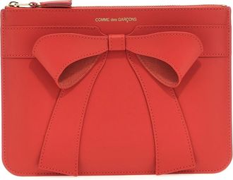 Comme Des Gar&ccedil;ons Big Bow Leather Wallet - Dames - Portefeuilles - Rood - ONE Size - Leer - Accessoires