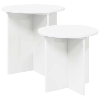 vidaXL Conjunto De Mesas Auxiliares 2 Pcs Madera De Ingenier&iacute;a Vidaxl