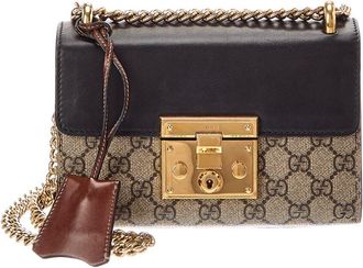 Gucci Neutral Coated Canvas & Leather Small Padlock (Authentic Pre-Loved)